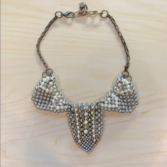 Anthropologie Pearl Points Bib Necklace